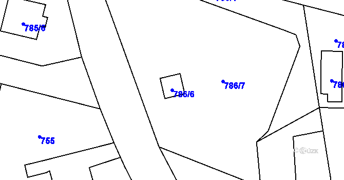 Parcela st. 786/6 v KÚ Kylešovice, Katastrální mapa