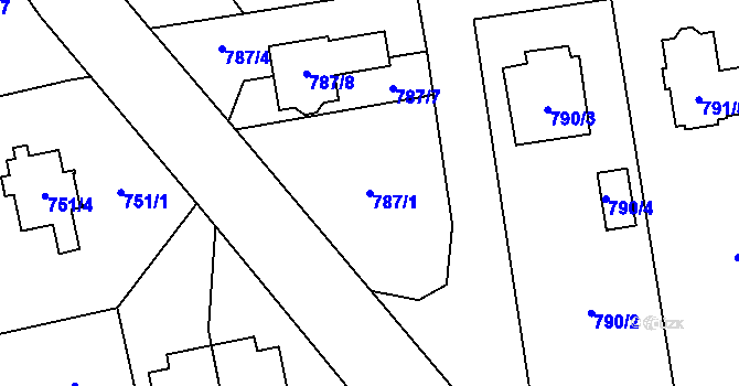 Parcela st. 787/1 v KÚ Kylešovice, Katastrální mapa