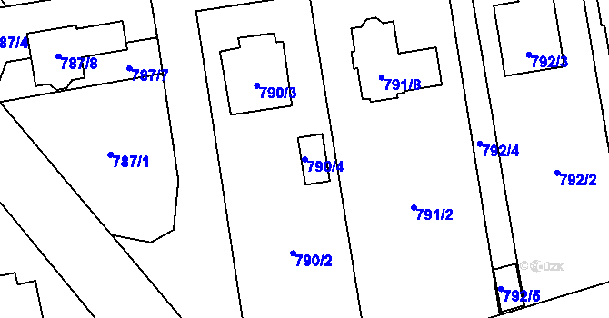 Parcela st. 790/4 v KÚ Kylešovice, Katastrální mapa