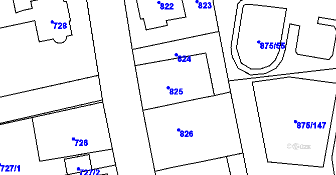 Parcela st. 825 v KÚ Kylešovice, Katastrální mapa
