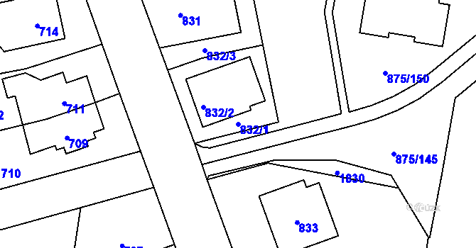Parcela st. 832/1 v KÚ Kylešovice, Katastrální mapa