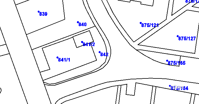Parcela st. 842 v KÚ Kylešovice, Katastrální mapa