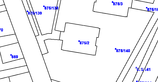 Parcela st. 875/2 v KÚ Kylešovice, Katastrální mapa