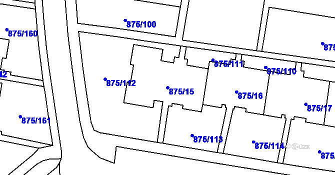 Parcela st. 875/15 v KÚ Kylešovice, Katastrální mapa