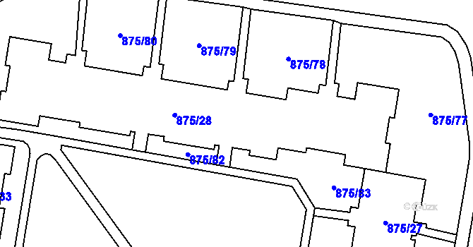 Parcela st. 875/29 v KÚ Kylešovice, Katastrální mapa