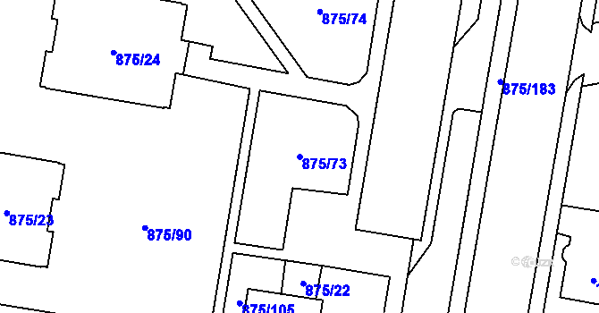 Parcela st. 875/73 v KÚ Kylešovice, Katastrální mapa