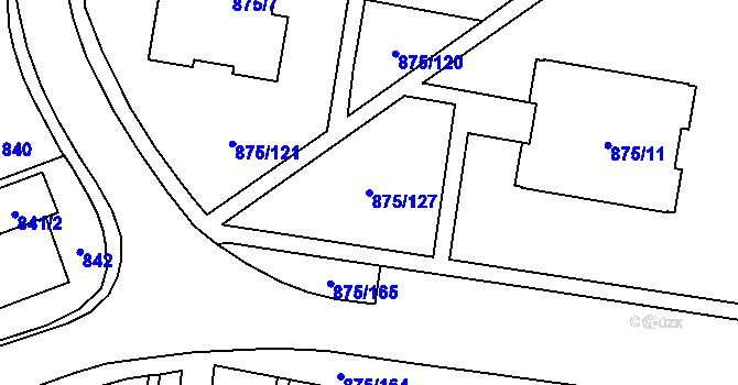 Parcela st. 875/127 v KÚ Kylešovice, Katastrální mapa