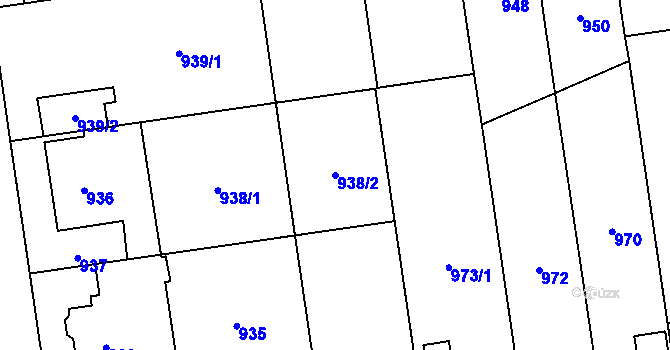 Parcela st. 938/2 v KÚ Kylešovice, Katastrální mapa