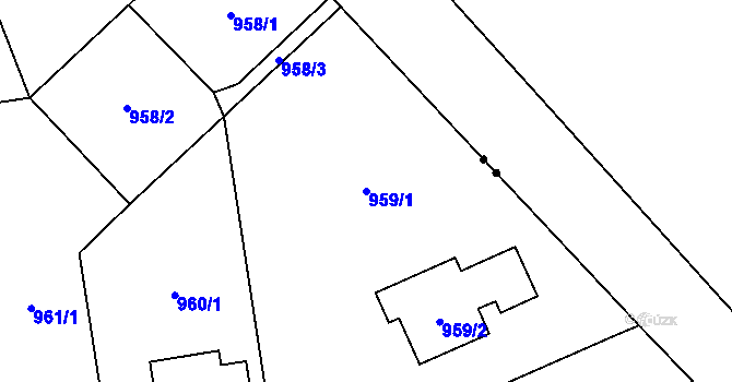 Parcela st. 959/1 v KÚ Kylešovice, Katastrální mapa