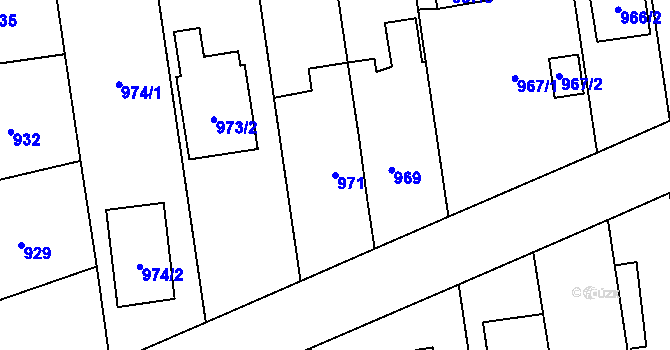 Parcela st. 971 v KÚ Kylešovice, Katastrální mapa