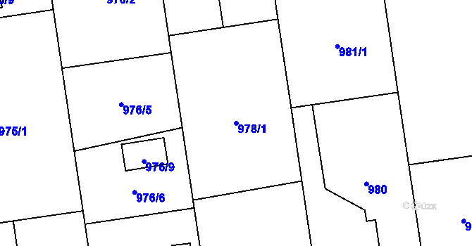 Parcela st. 978/1 v KÚ Kylešovice, Katastrální mapa