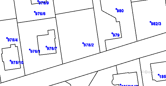 Parcela st. 978/2 v KÚ Kylešovice, Katastrální mapa