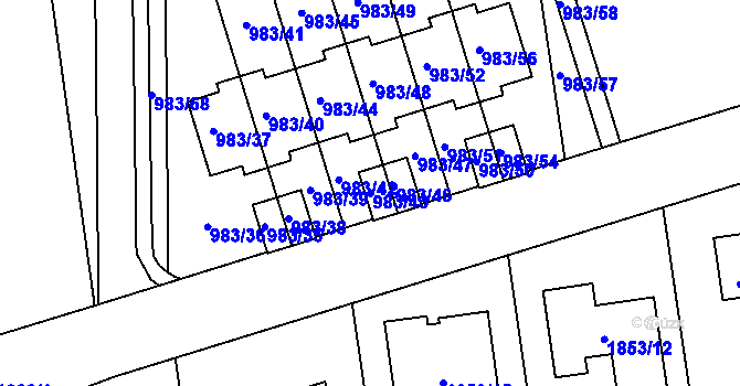 Parcela st. 983/43 v KÚ Kylešovice, Katastrální mapa