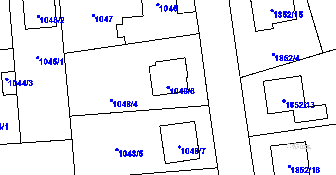 Parcela st. 1048/6 v KÚ Kylešovice, Katastrální mapa