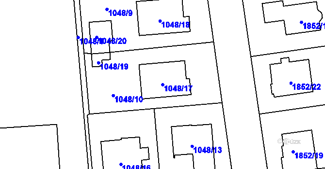 Parcela st. 1048/17 v KÚ Kylešovice, Katastrální mapa