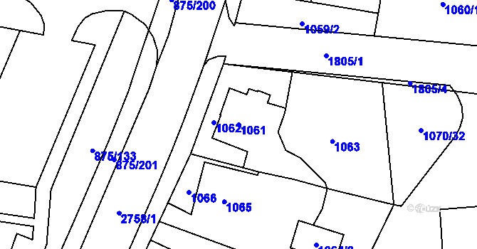 Parcela st. 1061 v KÚ Kylešovice, Katastrální mapa