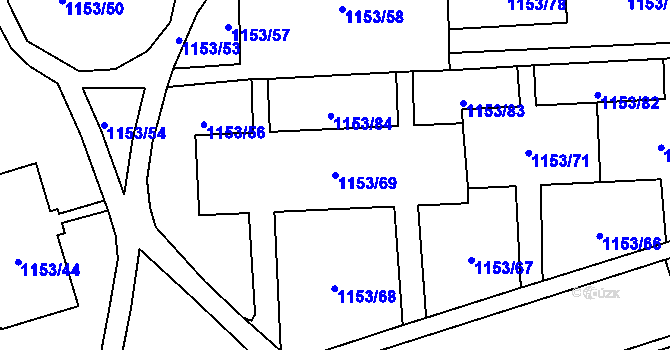 Parcela st. 1153/69 v KÚ Kylešovice, Katastrální mapa