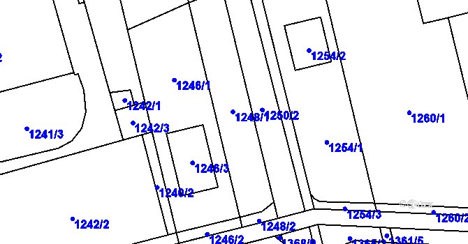 Parcela st. 1248 v KÚ Kylešovice, Katastrální mapa
