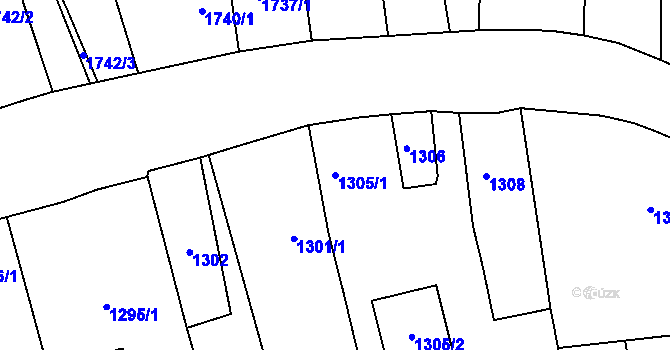 Parcela st. 1305/1 v KÚ Kylešovice, Katastrální mapa