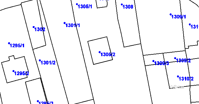 Parcela st. 1305/2 v KÚ Kylešovice, Katastrální mapa