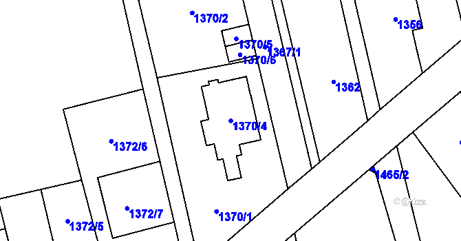 Parcela st. 1370/4 v KÚ Kylešovice, Katastrální mapa