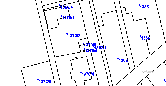 Parcela st. 1370/5 v KÚ Kylešovice, Katastrální mapa
