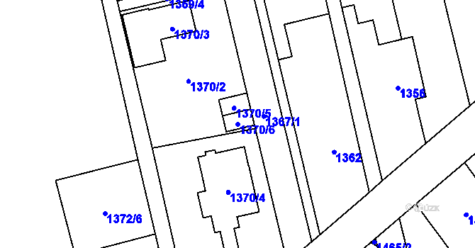Parcela st. 1370/6 v KÚ Kylešovice, Katastrální mapa