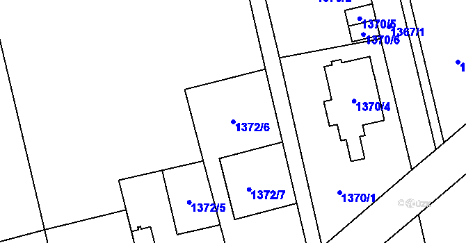 Parcela st. 1372/6 v KÚ Kylešovice, Katastrální mapa