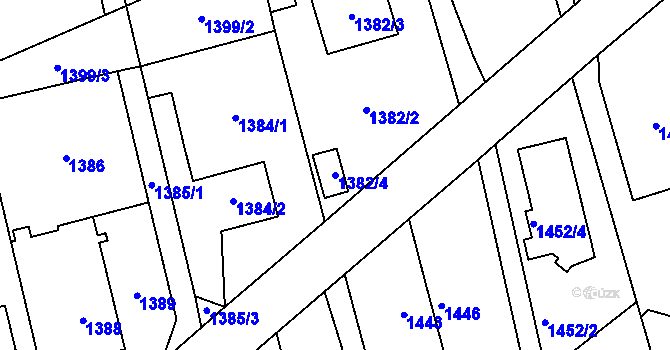 Parcela st. 1382/4 v KÚ Kylešovice, Katastrální mapa