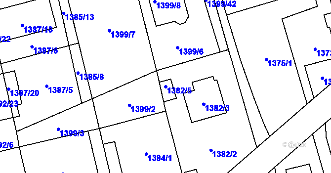 Parcela st. 1382/5 v KÚ Kylešovice, Katastrální mapa
