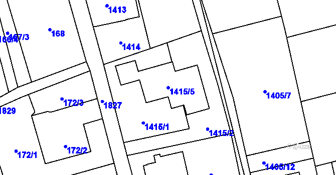 Parcela st. 1415/5 v KÚ Kylešovice, Katastrální mapa