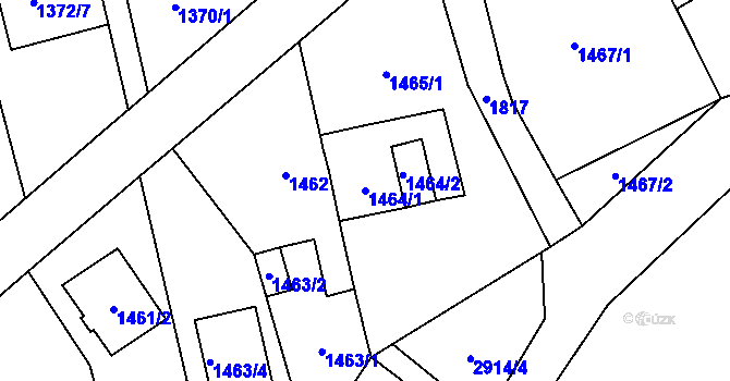 Parcela st. 1464/1 v KÚ Kylešovice, Katastrální mapa
