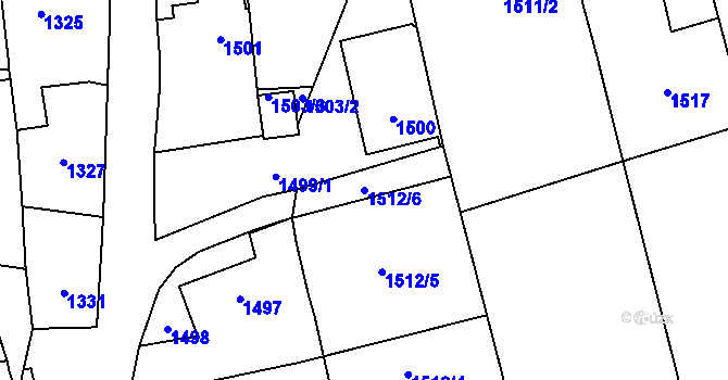 Parcela st. 1512/6 v KÚ Kylešovice, Katastrální mapa
