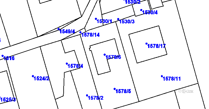 Parcela st. 1578/6 v KÚ Kylešovice, Katastrální mapa