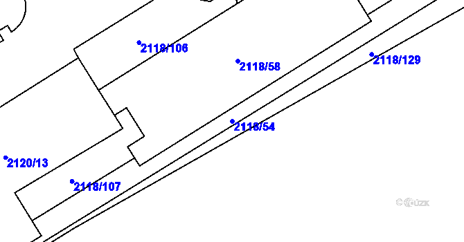 Parcela st. 2118/54 v KÚ Kylešovice, Katastrální mapa