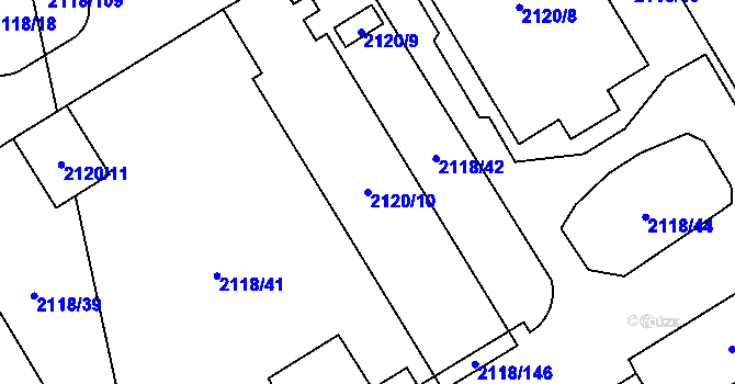 Parcela st. 2120/10 v KÚ Kylešovice, Katastrální mapa