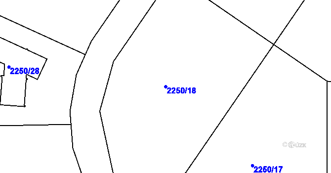 Parcela st. 2250/18 v KÚ Kylešovice, Katastrální mapa