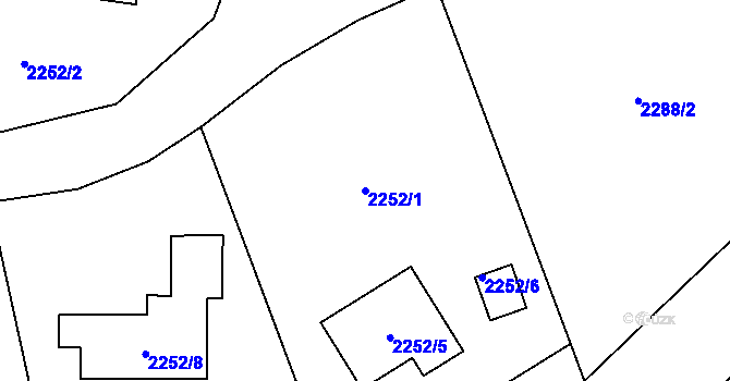 Parcela st. 2252/1 v KÚ Kylešovice, Katastrální mapa