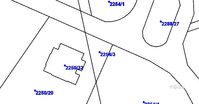 Parcela st. 2254/3 v KÚ Kylešovice, Katastrální mapa