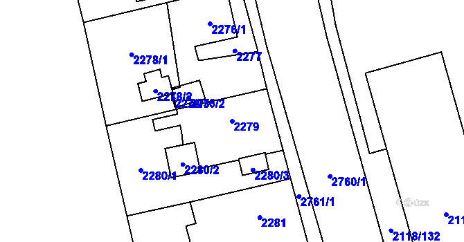 Parcela st. 2279 v KÚ Kylešovice, Katastrální mapa