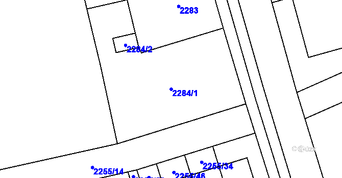 Parcela st. 2284/1 v KÚ Kylešovice, Katastrální mapa
