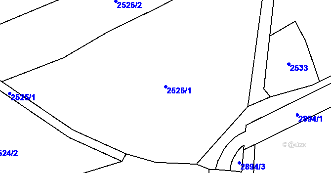 Parcela st. 2526/1 v KÚ Kylešovice, Katastrální mapa