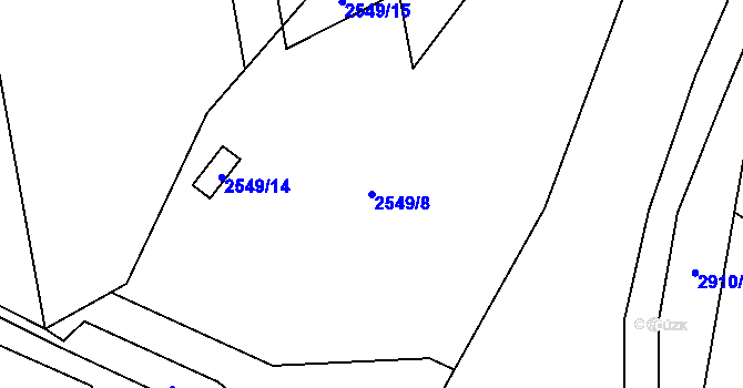 Parcela st. 2549/8 v KÚ Kylešovice, Katastrální mapa