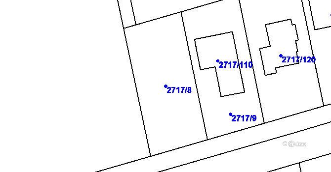 Parcela st. 2717/8 v KÚ Kylešovice, Katastrální mapa