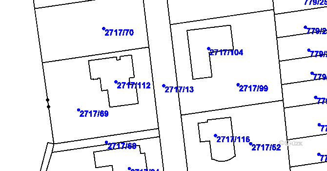 Parcela st. 2717/13 v KÚ Kylešovice, Katastrální mapa
