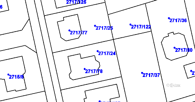 Parcela st. 2717/24 v KÚ Kylešovice, Katastrální mapa