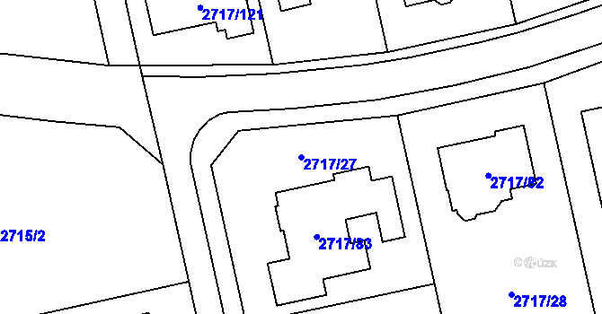 Parcela st. 2717/27 v KÚ Kylešovice, Katastrální mapa