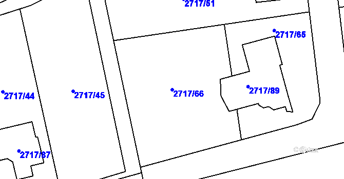 Parcela st. 2717/66 v KÚ Kylešovice, Katastrální mapa