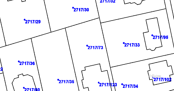 Parcela st. 2717/73 v KÚ Kylešovice, Katastrální mapa