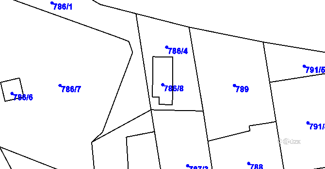 Parcela st. 786/8 v KÚ Kylešovice, Katastrální mapa